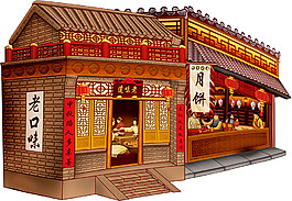 復(fù)古建筑中秋元素