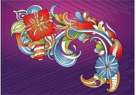 美麗花紋幾何矢量素材