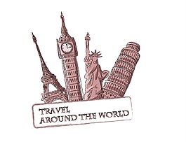 世界旅行各地建筑矢量素材