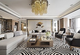 米白色時(shí)尚簡(jiǎn)約精裝客廳設(shè)計(jì)效果圖