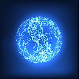 藍(lán)色形象地球閃電背景矢量素材