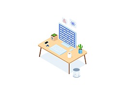 設(shè)計師的工作臺插畫圖標(biāo)Sketch素材