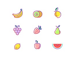 9枚水果icon圖標Sketch素材