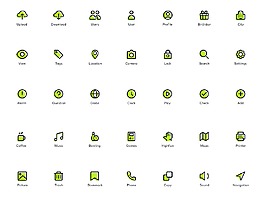 綠色線性icon圖標sketch素材