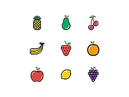 彩色水果icon圖標(biāo)Sketch素材