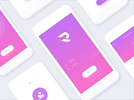 紫色漸變風(fēng)移動(dòng)應(yīng)用注冊(cè)登錄界面Sketch素材