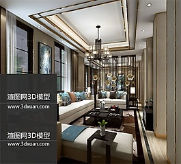 中式客廳模型