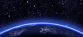 蓝色夜空星星banner背景