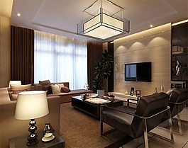 現(xiàn)代客廳家裝模型