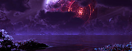 紫色夜空星空banner背景