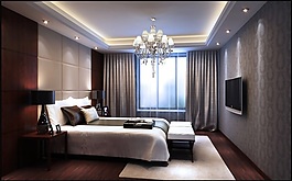 3D渲染現(xiàn)代風(fēng)格臥室效果圖