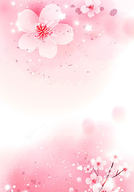 唯美粉色桃花H5背景素材