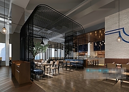 個性高端獨特后現代風格餐廳素材圖