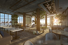 大氣簡約現(xiàn)代風(fēng)格餐廳3D效果圖