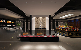 中式風(fēng)格店鋪展廳模型下載