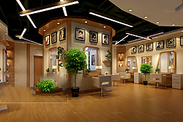 高端大氣理發(fā)店模型下載