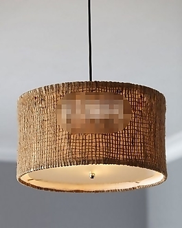熱門個性高端中式復古風格麻布吊燈素材
