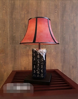 端莊華貴雍容中式碑文臺燈素材