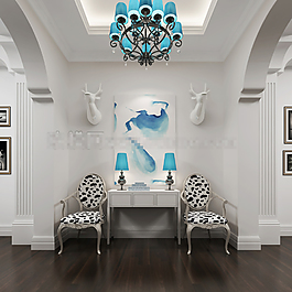 歐式個(gè)性豹紋桌椅組合