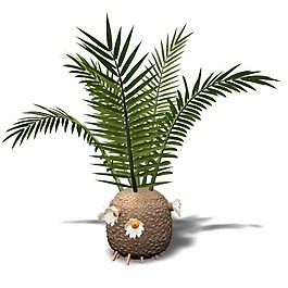 绿色花草盆景3D模型