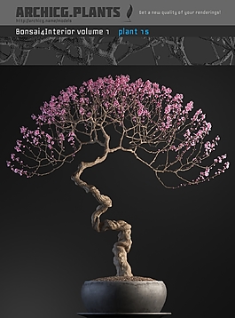 中式盆景裝飾3D模型