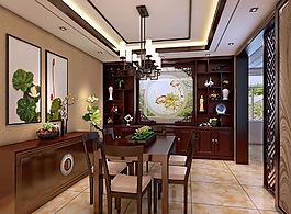 中式餐廳屏風(fēng)隔斷
