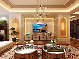 東南亞客廳會(huì)客廳茶室