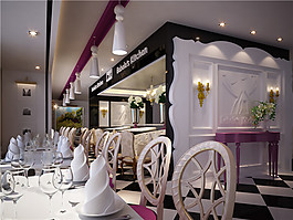 工業(yè)家裝餐廳咖啡廳模型