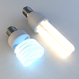 彩色新式節(jié)能燈泡3D模型