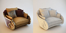 優(yōu)美雅致單人沙發(fā)模型