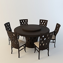 现代个性创意餐桌椅3D模型
