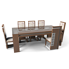 個(gè)性古風(fēng)餐桌椅3D模型