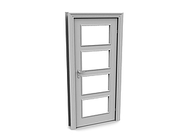 現(xiàn)代玻璃門模型