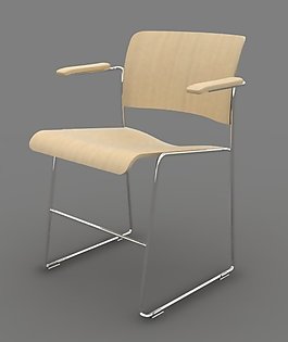 時尚簡約米色椅子模型素材