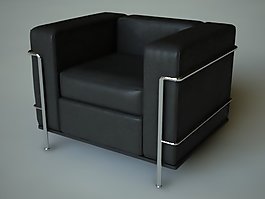 現(xiàn)代時尚舒適黑色沙發(fā)椅3D模型