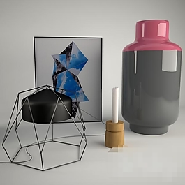 個性簡約優(yōu)雅歐式燭臺裝飾品組合模型
