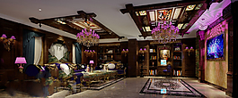 中式古典酒店房間模型