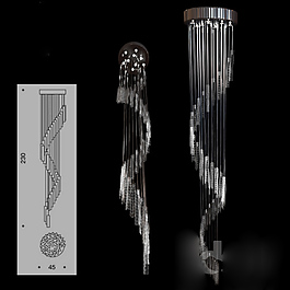 風格金屬北歐吊燈3D模型