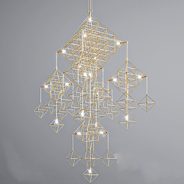 北歐金色古典吊燈3D模型