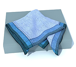 清新藍色毛巾3D模型