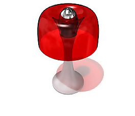 簡約紅色玻璃罩臺燈3D模型
