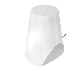 白色創(chuàng)意桶形臺燈3D模型