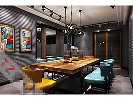 3D渲染現(xiàn)代餐廳效果圖