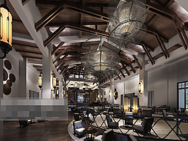中式餐廳模型下載