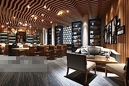 優(yōu)美大氣餐廳模型