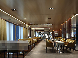 简约餐厅模型