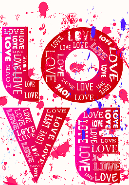 紅色創意love背景素材