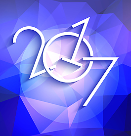 紫色不規(guī)則幾何上的2017背景素材