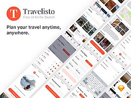 Travelisto旅行類應用UI界面Sketch素材
