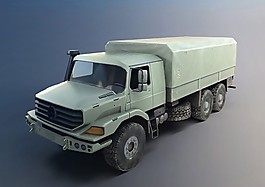 部隊六輪貨車模型素材